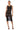 Front View Echo Mesh Ruched Sleeveless Midi Dress In Black