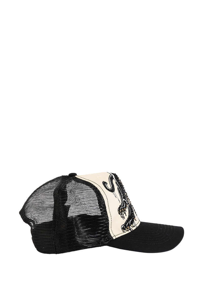 Back View Ed Hardy Rhinestone Panther Trucker Hat