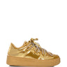 Side View Eden Gold Sneaker By Berness