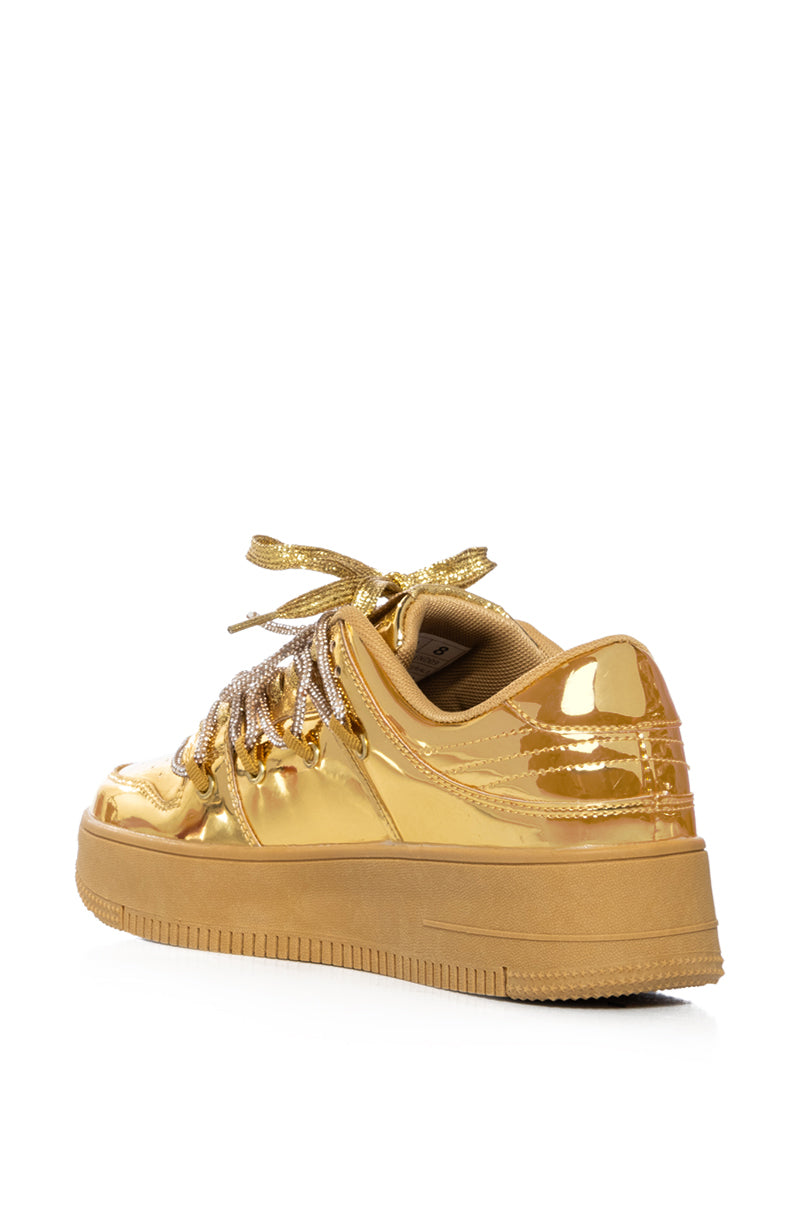 Detail View Eden Gold Sneaker By Berness