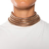 Front View Edge Of Glory Stacked Choker In Rose Gold