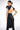 Side View Editor In Chief Mock Neck Ruffle Sleeve Midi Dress In Black