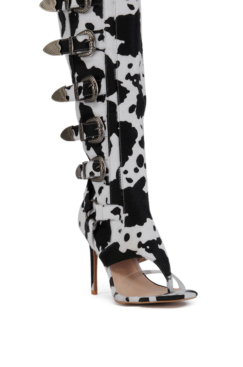 Full View Elarahh Cow Pony Hair Gladiator Sandal
