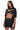 Front View Eleanor Layered Cutout Tshirt In Black