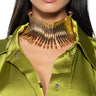 Front View Elegance Statement Choker In Gold