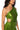 Full View Elevate Me Pleated Cut Out Metallic Midi Dress In Green