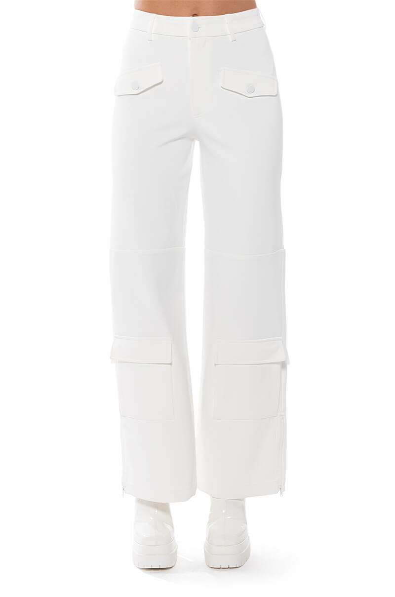 Full View Elevated Cargo Pants In White 4
