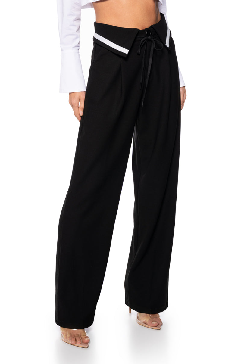Side View Elevated High Waisted Trouser