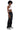 Back View Ella Bella High Rise Wide Leg Distressed Jeans In Black