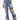 Front View Ella Bella High Rise Wide Leg Distressed Jeans