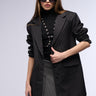 Front View Ella Oversized Pinstripe Longline Blazer