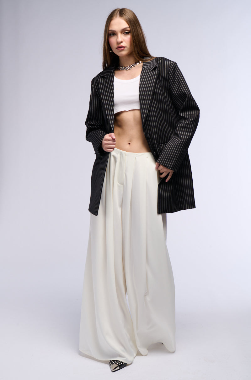 Extra View Ella Oversized Pinstripe Longline Blazer