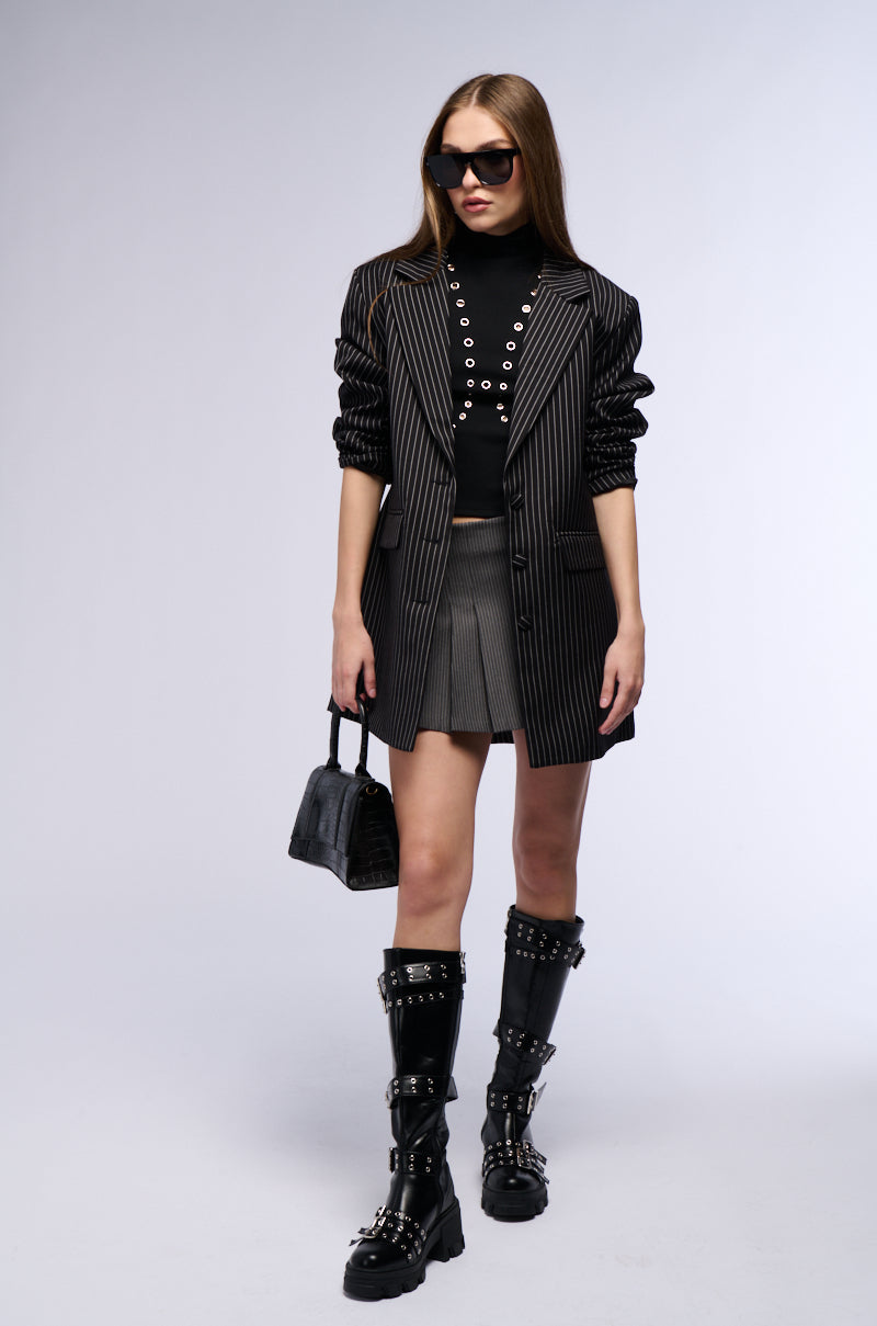 Extra View Ella Oversized Pinstripe Longline Blazer