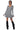 Back View Ella Sweater Knit Collared Mini Dress In Heather Grey