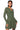 Front View Ella Sweater Knit Collared Mini Dress In Olive Green