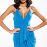 Front View Elle Sleeveless Drape Front Mini Dress