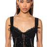Front View Ember Embroidered Cap Sleeve Corset