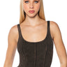 Front View Emmy Mineral Wash Bodysuit