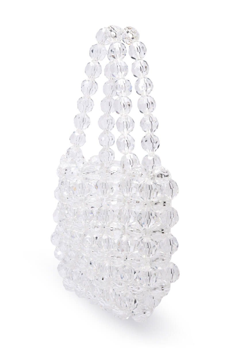 Back View Enchanted Beaded Bag In Clear 2