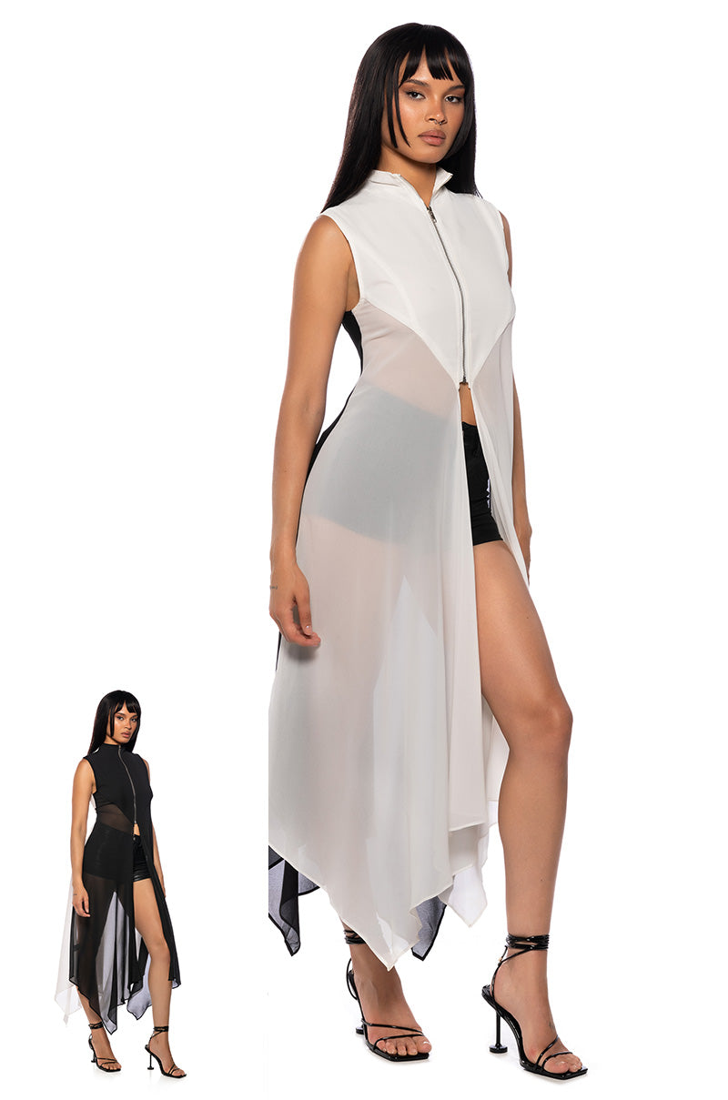 Back View Energy Doesnt Lie Reversible Colorblock Blouse view 3
