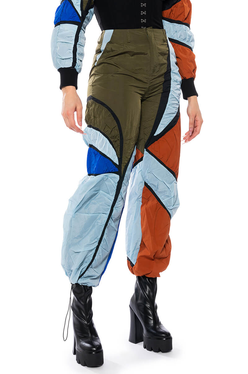 Side View Enjoy The Ride Multicolored Ruched Pants view 2