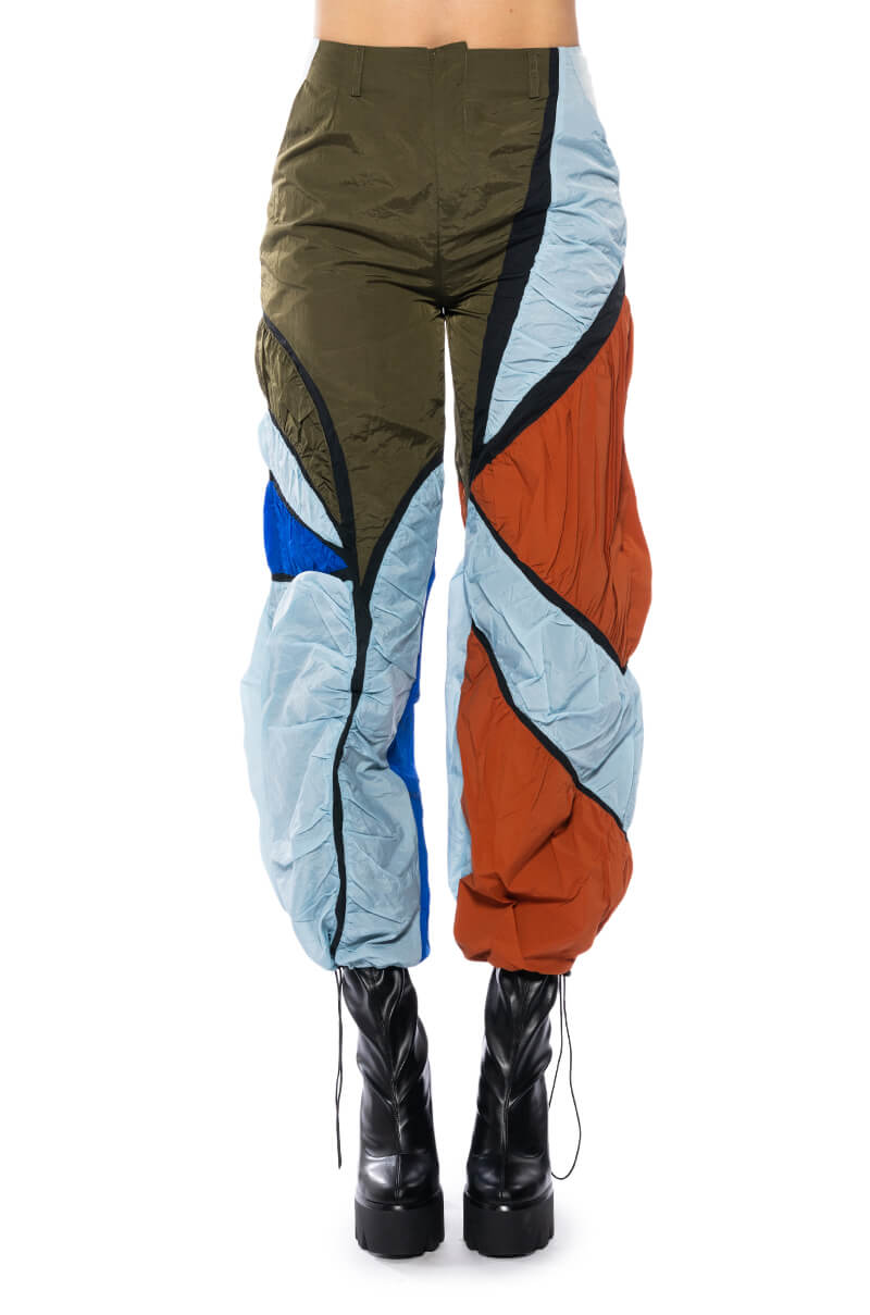 Full View Enjoy The Ride Multicolored Ruched Pants view 5
