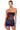 Front View Enjoy The View Mesh Panel Sequin Mini Dress In Dark Purple