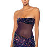 Front View Enjoy The View Mesh Panel Sequin Mini Dress In Dark Purple