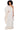 Front View Enticing One Shoulder Feather Maxi Dress In White