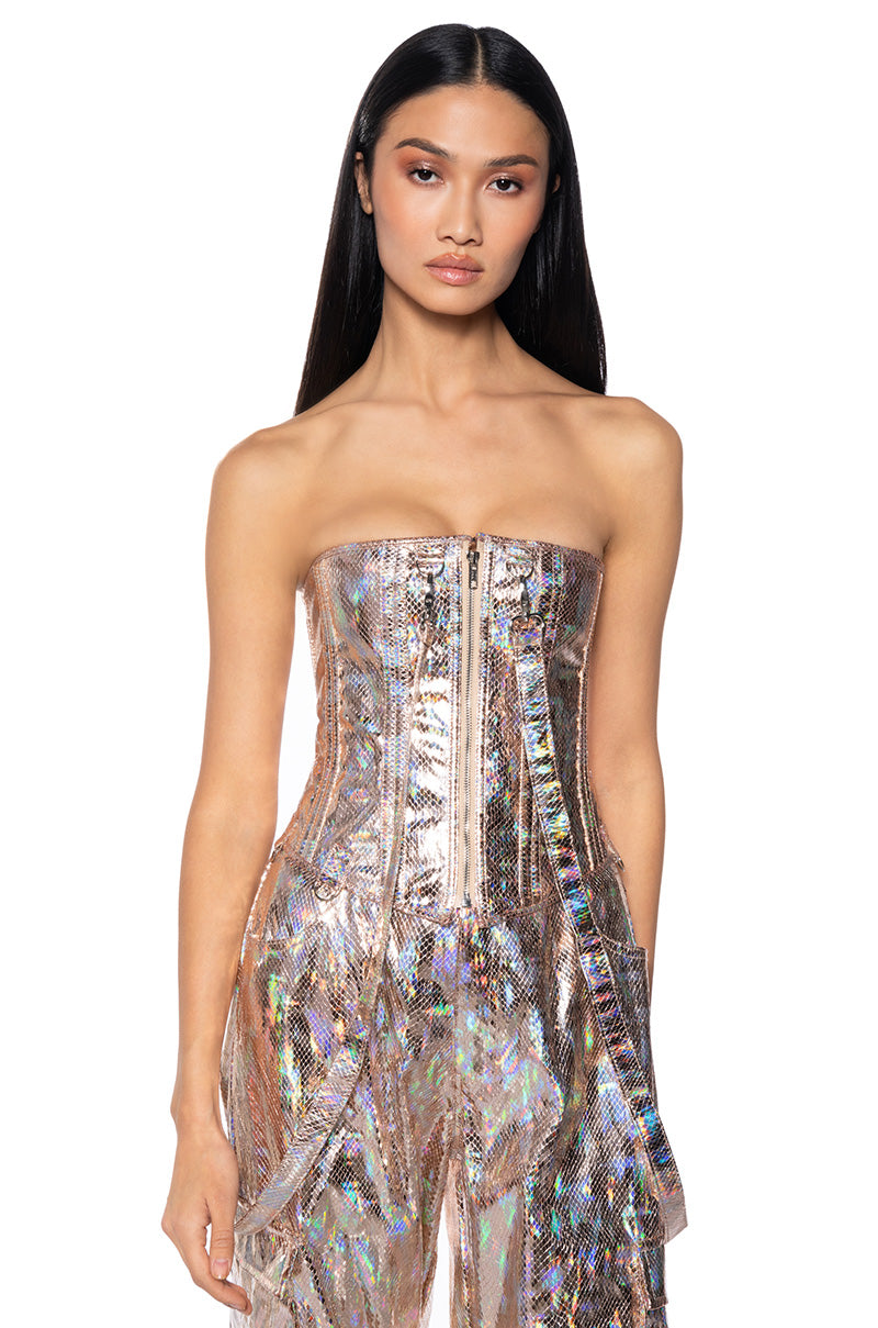 ENVISION ME CORSET TOP IN GOLD view 0
