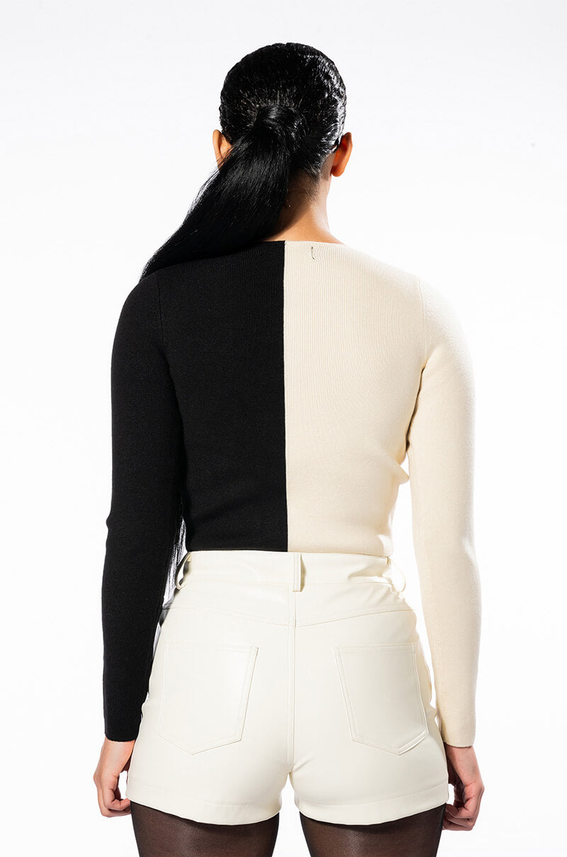 Extra View Envy Me Colorblocked Tie Front Sweater view 6