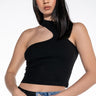 Front View Eos Cutout Ribbed Tank