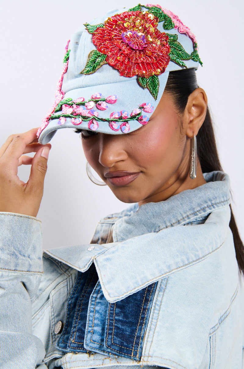 Front View Epic Garden Embellished Patch Hat