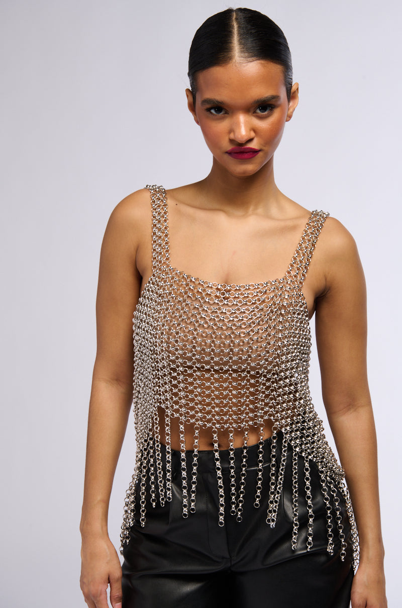 ERIKA CHAIN METAL BRALETTE TOP view 0