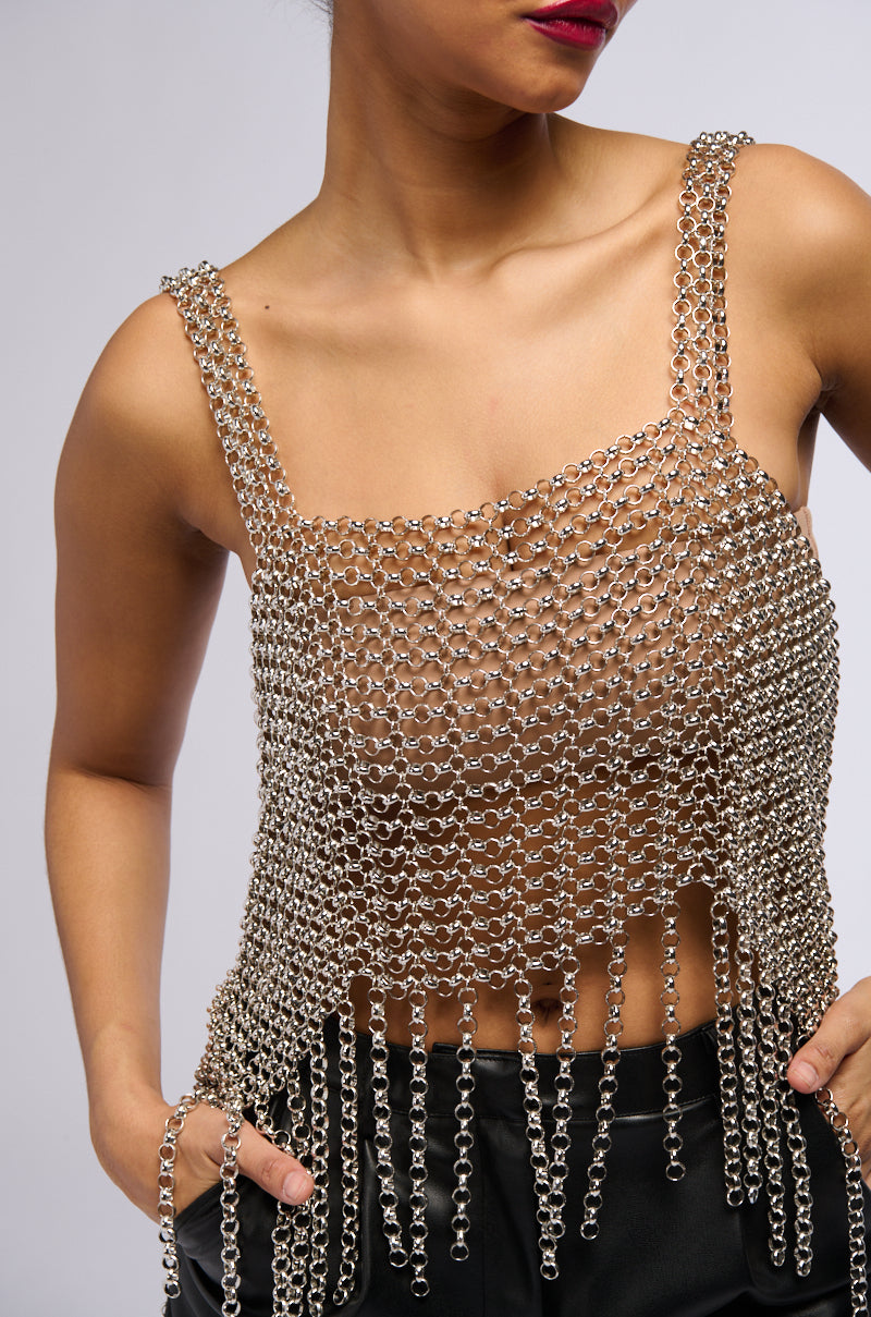 Full View Erika Chain Metal Bralette Top