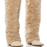 Front View Eskimokisses Beige Furry Boot