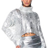 Front View Esme Silver Metallic Sweater