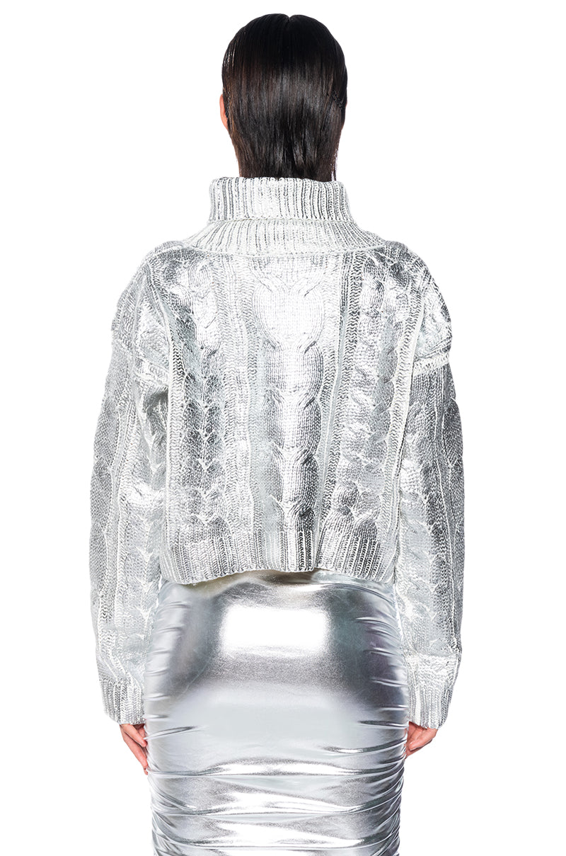 Full View Esme Silver Metallic Sweater