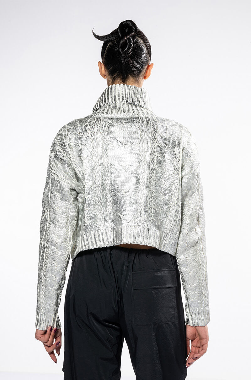 Full View Esme Silver Metallic Sweater