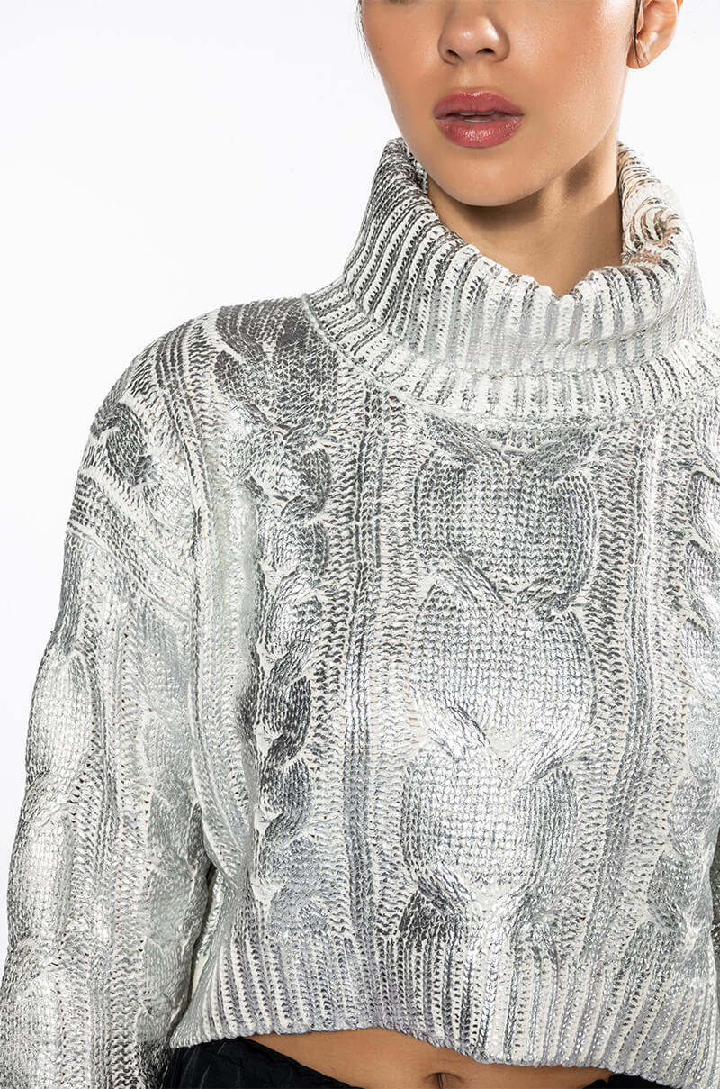 Extra View Esme Silver Metallic Sweater