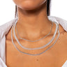 Front View Essential Bling Layered Necklace In Silver