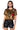 Front View Estrella Sequin Patch Detail Open Back Crop Top