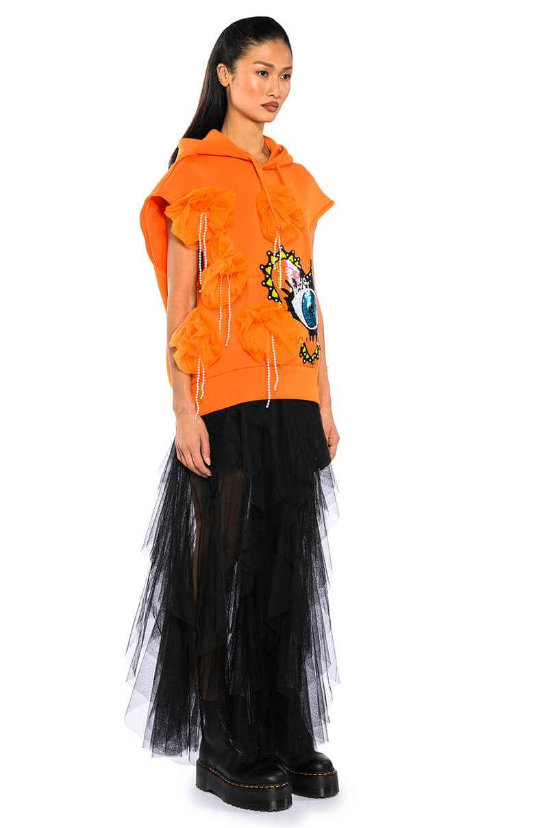 Detail View Euphoric Embellished Sleeveless Sweatshirt