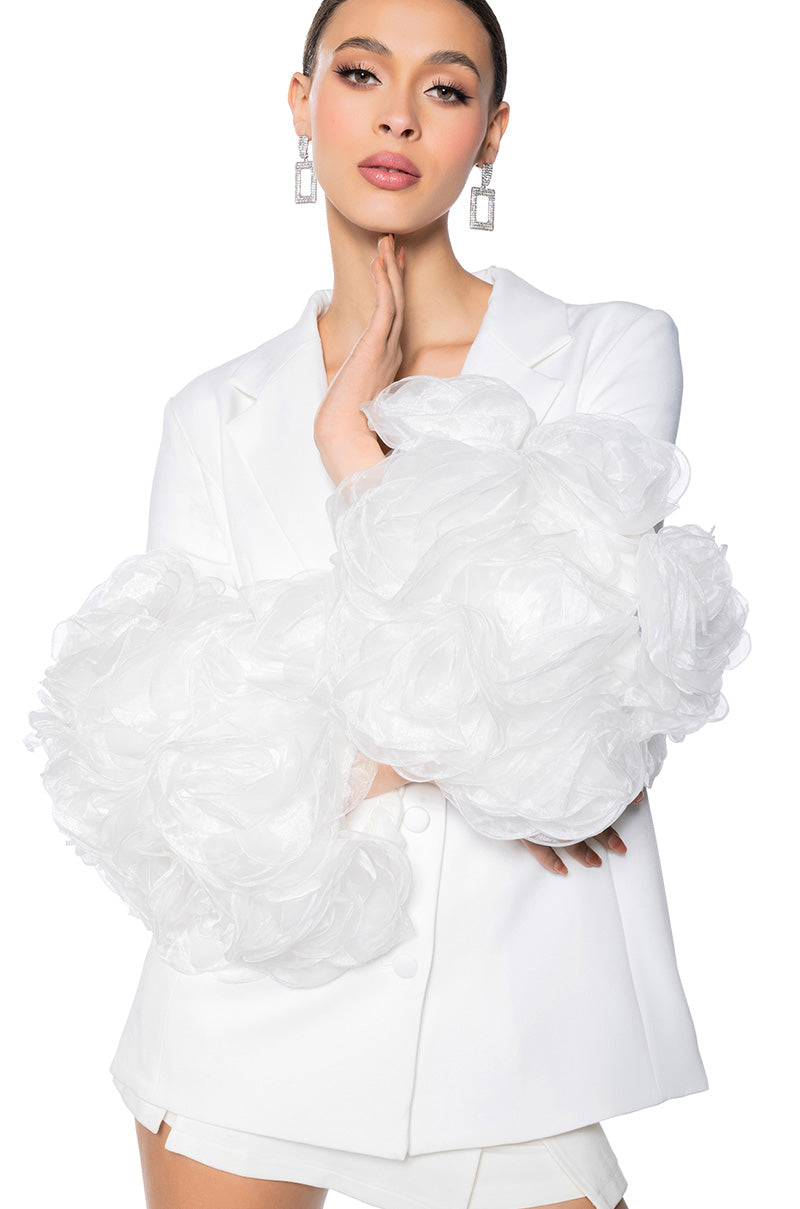Front View Euphories Floral Arm Luxe Blazer