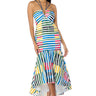 Front View Euro Summer Printed Midi Dress