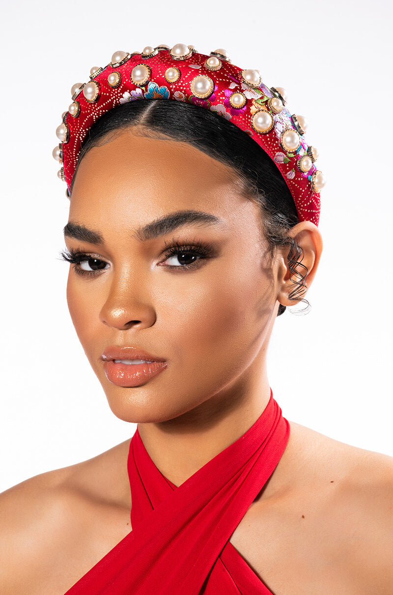Front View Eva Headband In Red