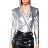 Front View Evacuate The Dance Floor Metallic Bodysuit