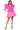 Back View Ever After Ruffle Sleeve Pleated A Line Mini Dress In Pink