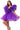 Back View Ever After Ruffle Sleeve Pleated A Line Mini Dress In Purple