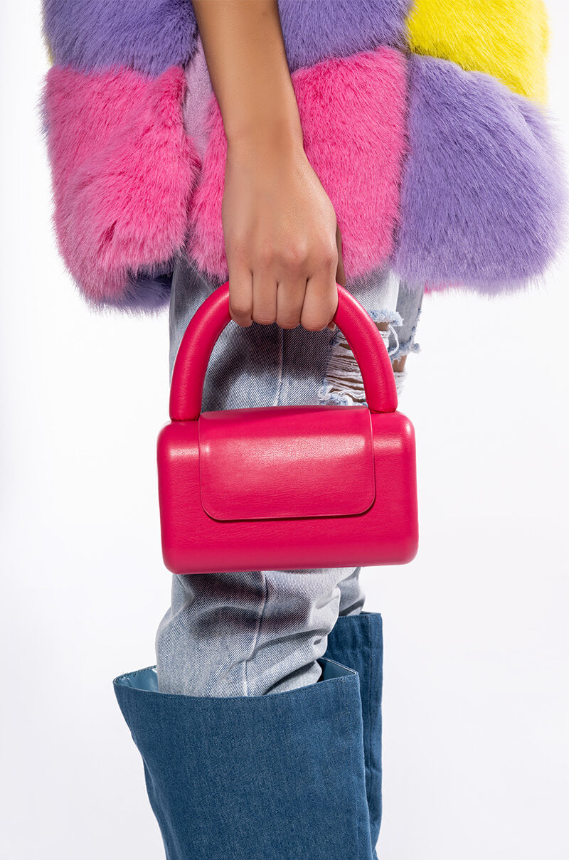 EVERLY BLUE PU PURSE IN SOLID BONE view 0